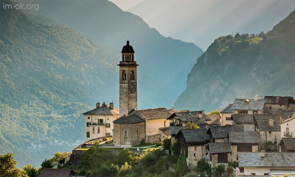 Soglio หมู่บ้านโบราณบนหุบเขา